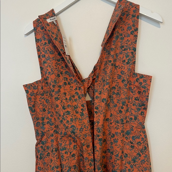 Madewell Floral Twist Front Poplin Midi Dress, Size 6 - Picture 12 of 14